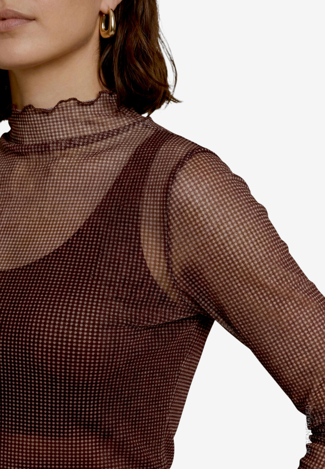 Shirt Kurz 1/1 Arm, Beige/Brown 7875 Bild 5