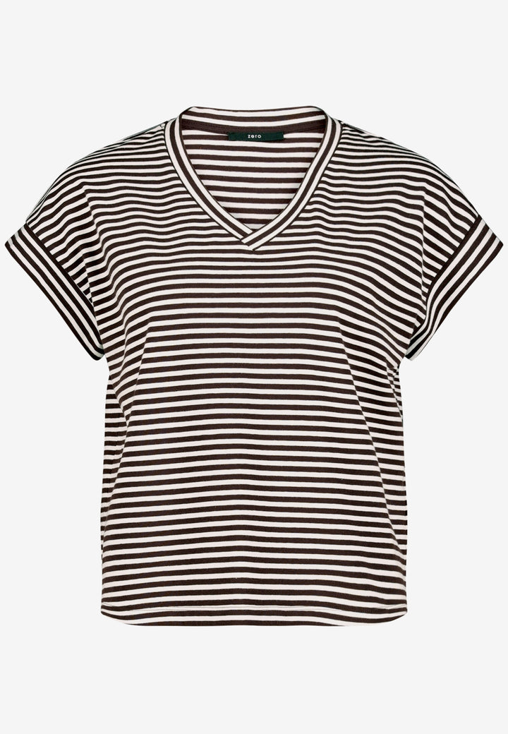 Shirt Kurz 1/2 Arm, Brown/White 7810 Bild 1