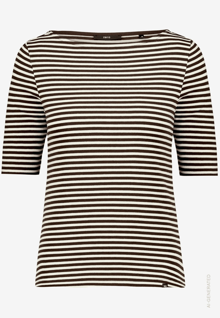 Shirt Kurz 1/2 Arm, Cream/Brown 1871 Bild 1