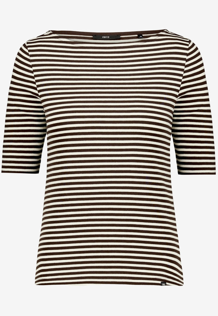Shirt Kurz 1/2 Arm, Cream/Brown 1871 Bild 1