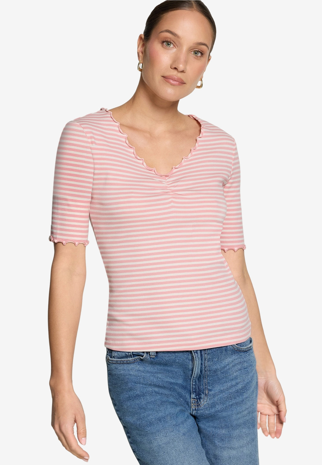 Shirt Kurz 1/2 Arm, Rosé/Cream 4815 Bild 2