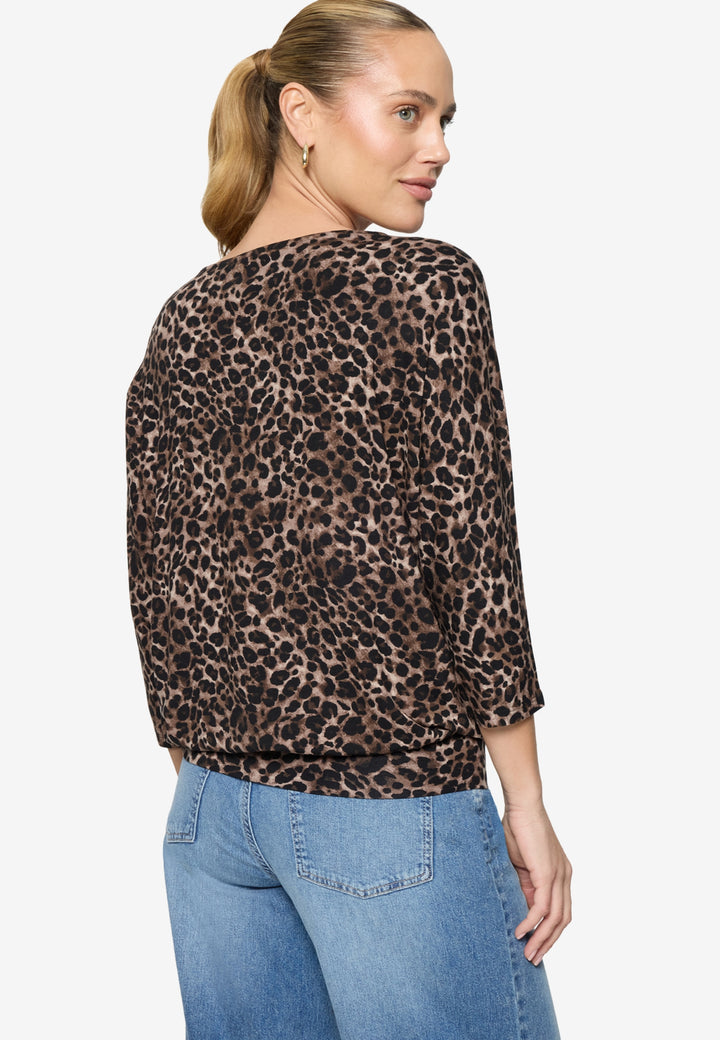 Shirt Kurz 3/4 Arm, Beige/Black 7898 Bild 3