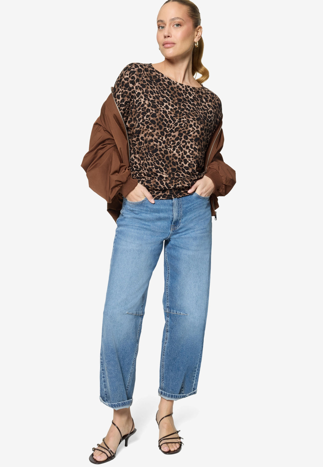 Shirt Kurz 3/4 Arm, Beige/Black 7898 Bild 4