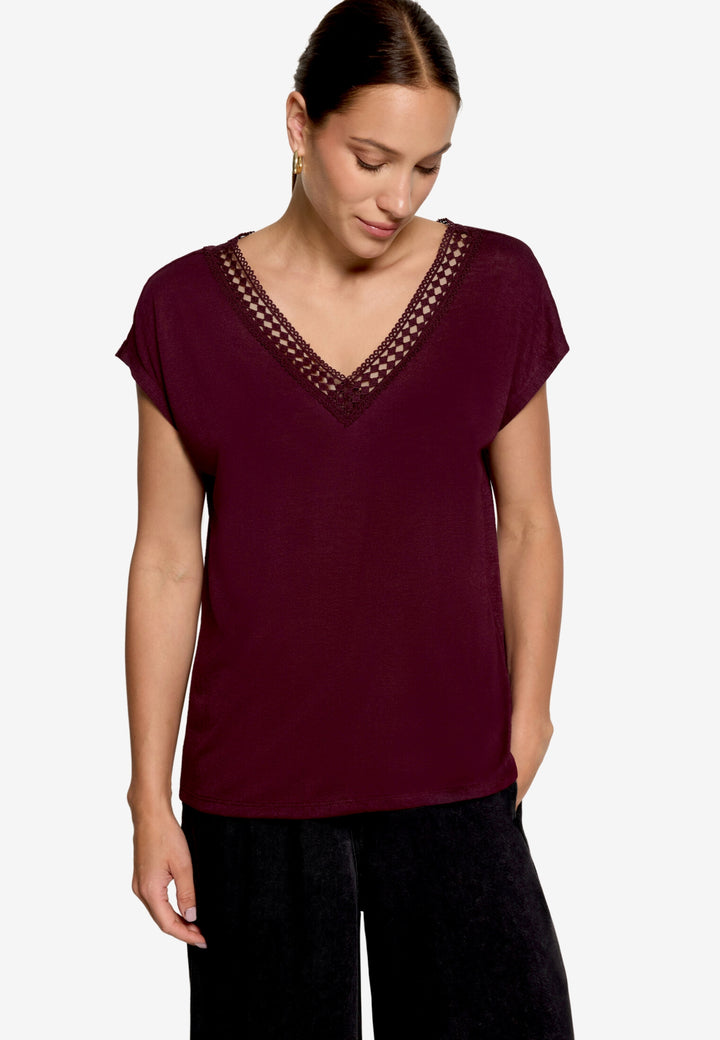 Shirt Kurz ohne Arm, Dark Aubergine 4685 Bild 1