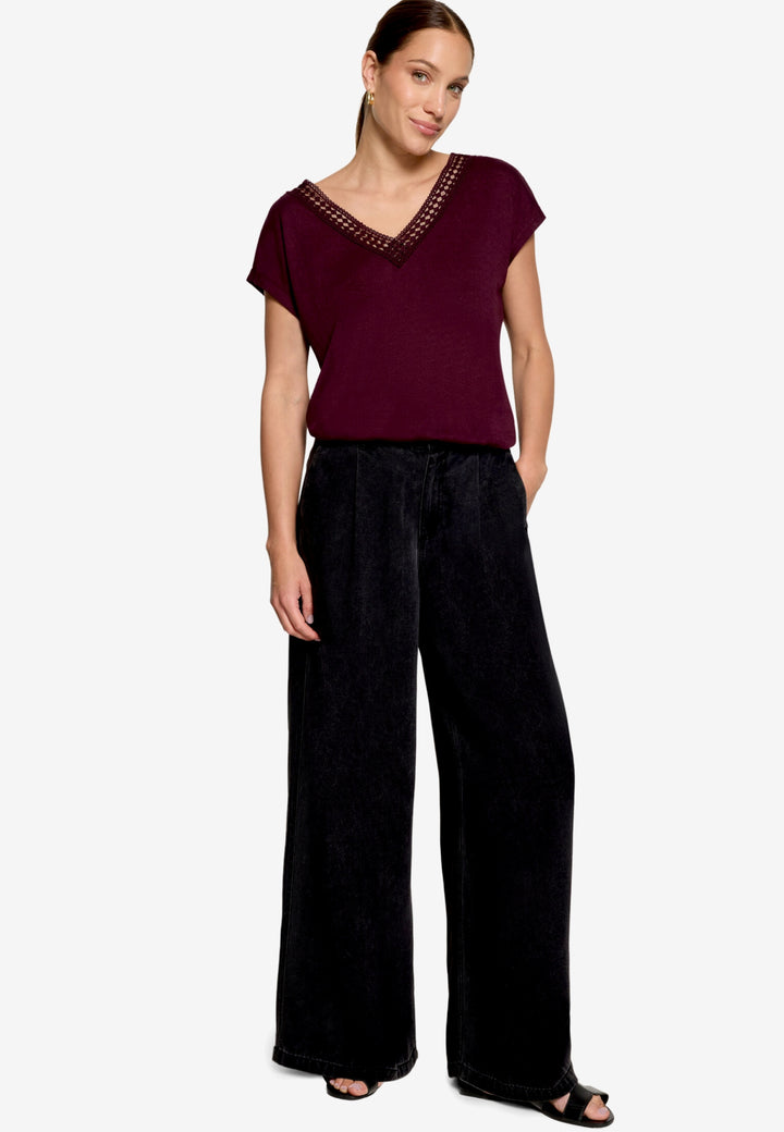 Shirt Kurz ohne Arm, Dark Aubergine 4685 Bild 3