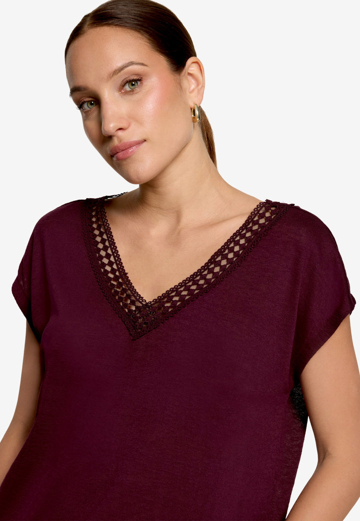 Shirt Kurz ohne Arm, Dark Aubergine 4685 Bild 4