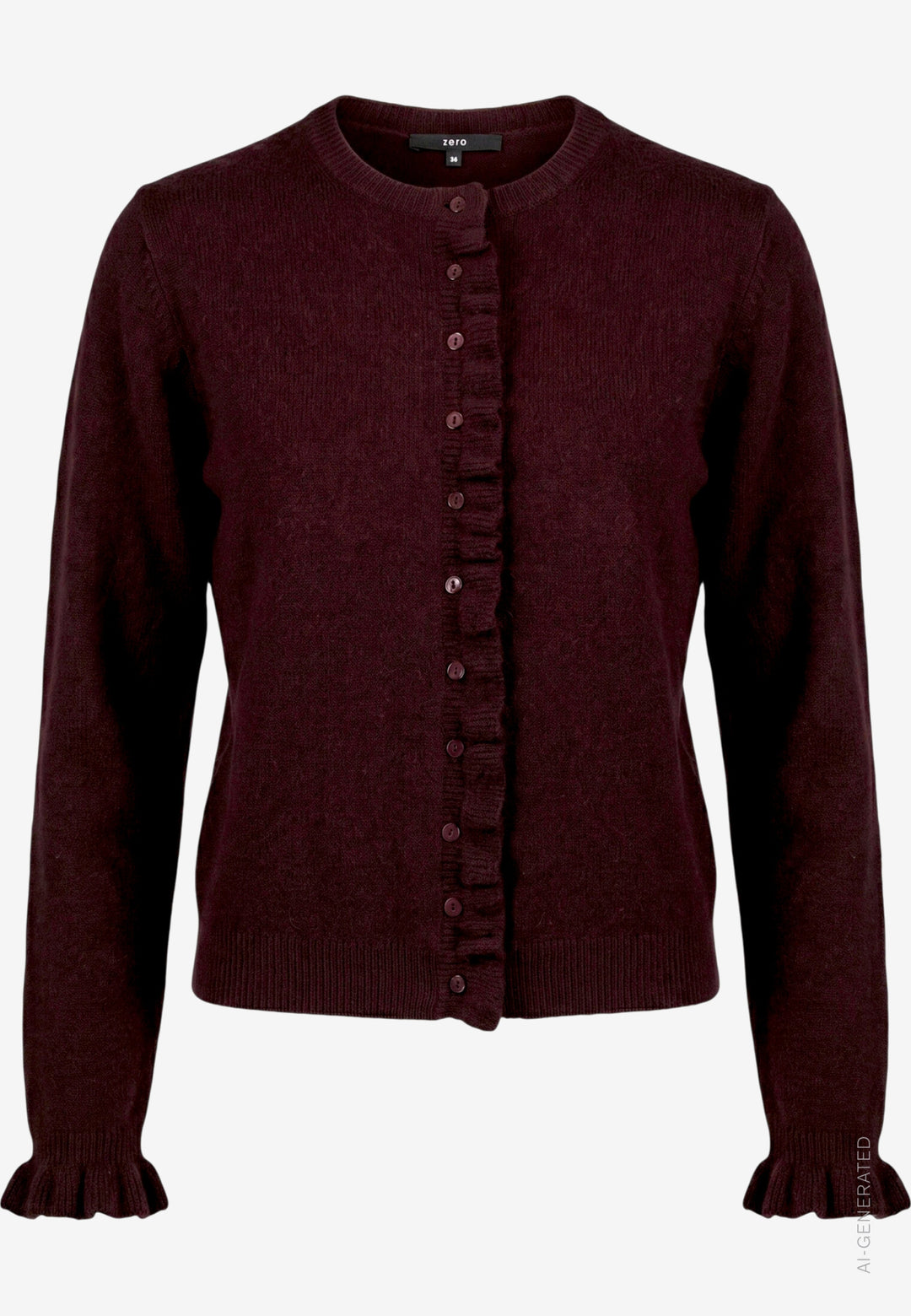 Strickjacke Kurz 1/1 Arm, Dark Brown Melange 7711 Bild 1