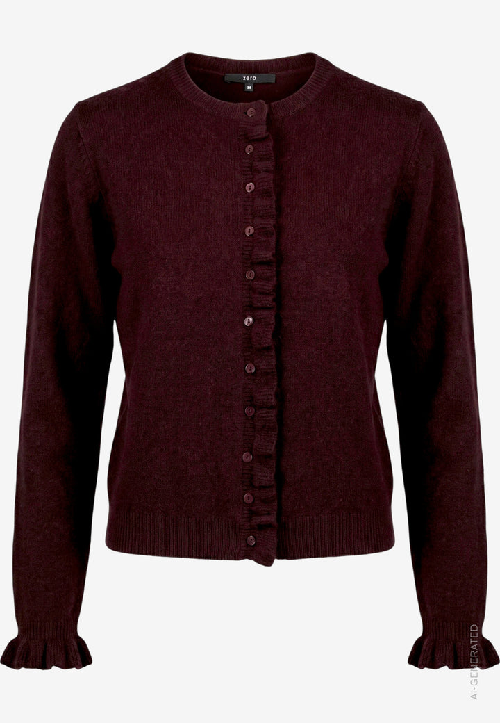 Strickjacke Kurz 1/1 Arm, Dark Brown Melange 7711 Bild 1