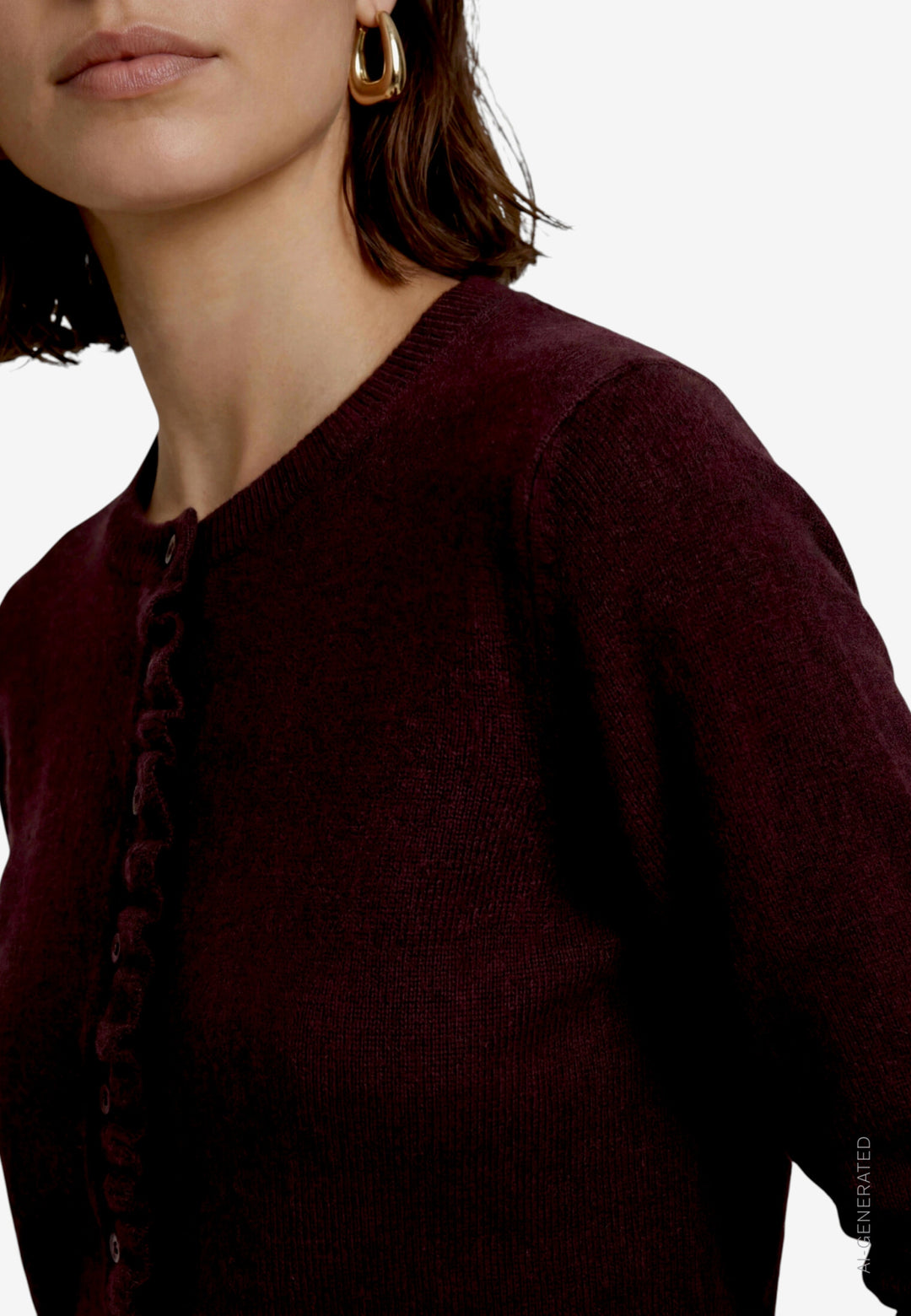 Strickjacke Kurz 1/1 Arm, Dark Brown Melange 7711 Bild 5