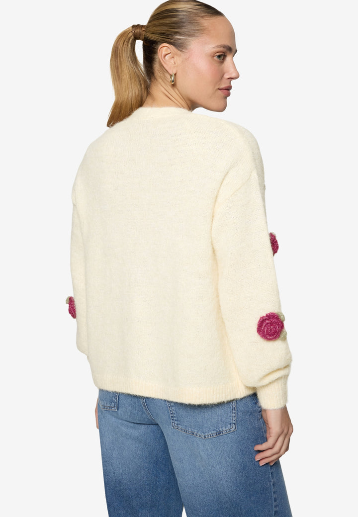Strickjacke Kurz 1/1 Arm, Patch Cream/Pink 1943 Bild 3