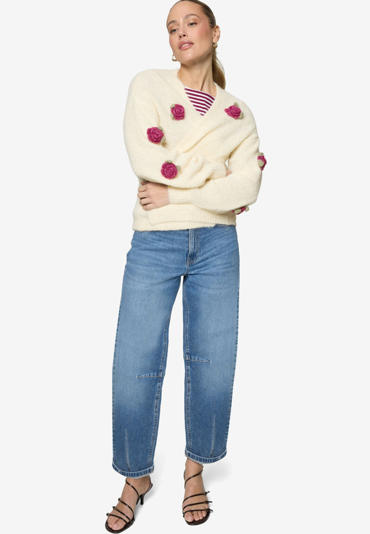 Strickjacke Kurz 1/1 Arm, Patch Cream/Pink 1943 Bild 4