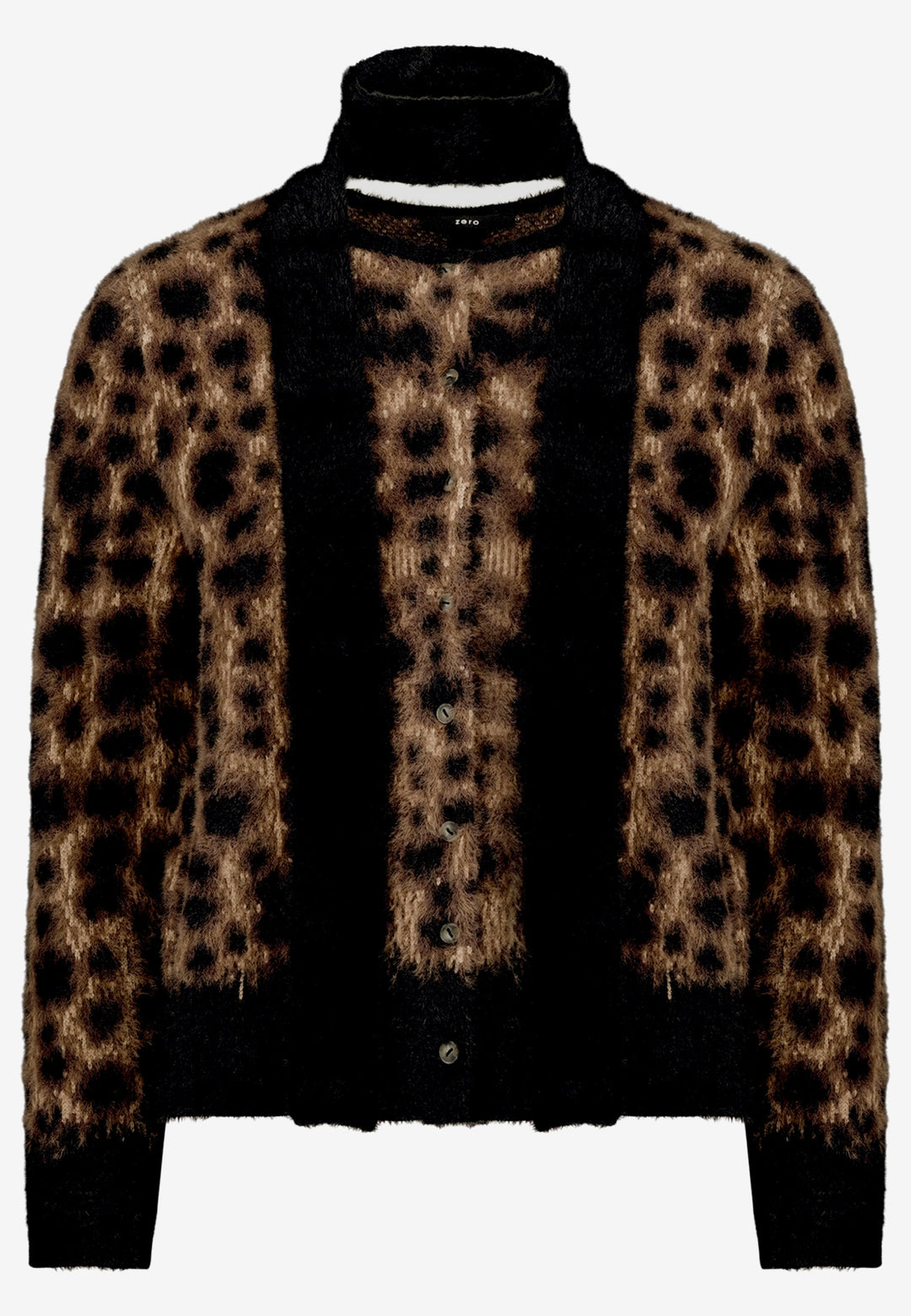 Strickjacke Kurz 1/2 Arm, Patch Black/Brown 9970 Bild 1