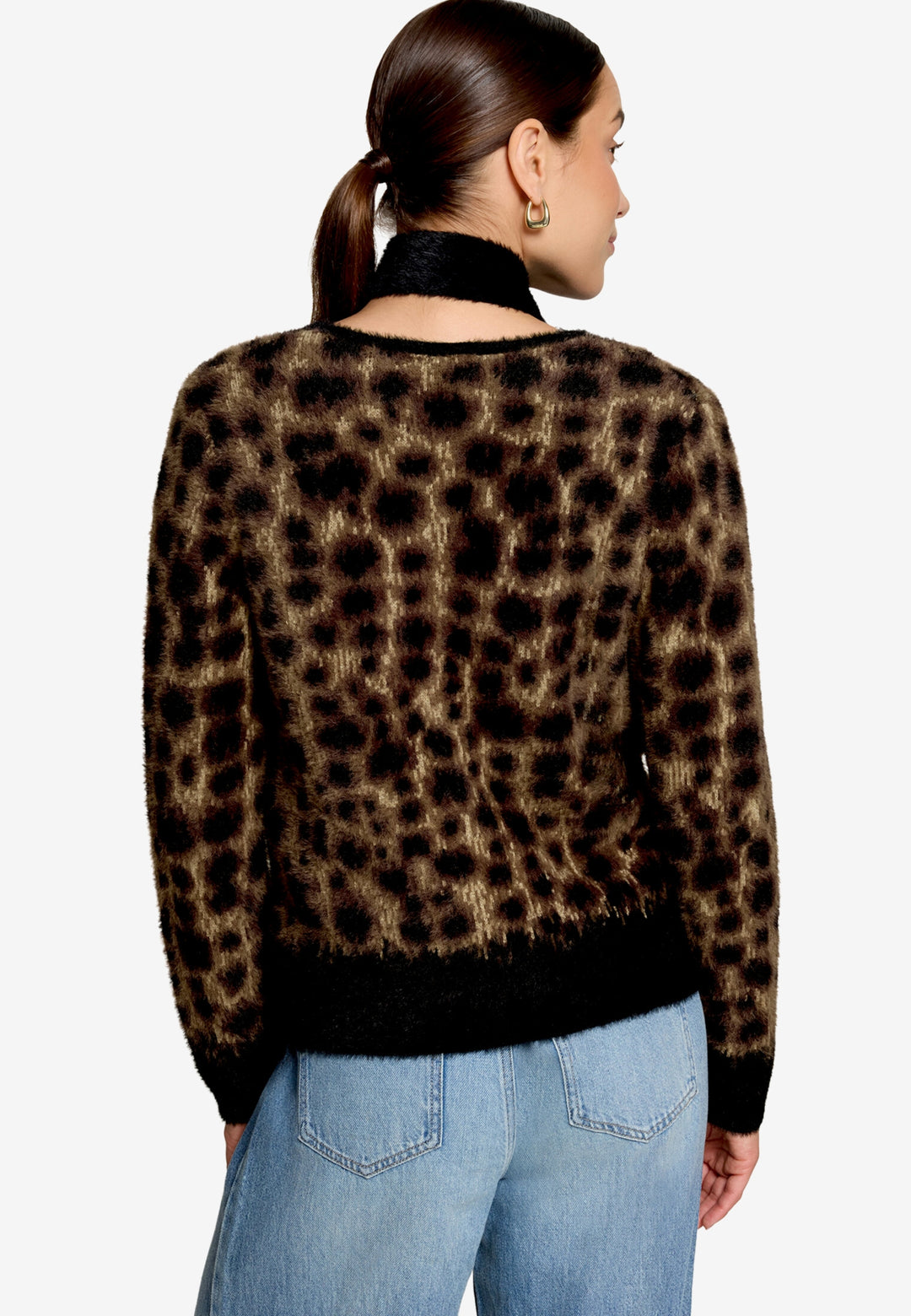 Strickjacke Kurz 1/2 Arm, Patch Black/Brown 9970 Bild 3