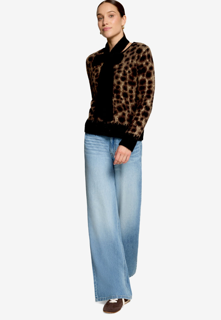 Strickjacke Kurz 1/2 Arm, Patch Black/Brown 9970 Bild 4