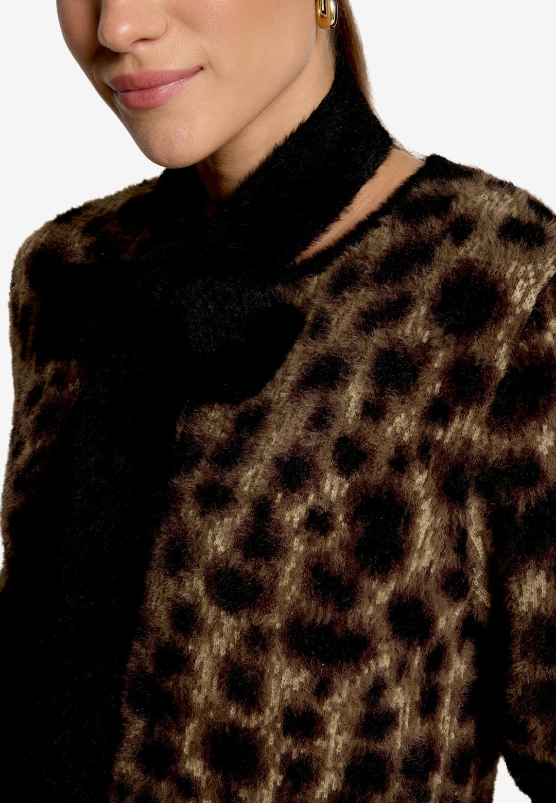 Strickjacke Kurz 1/2 Arm, Patch Black/Brown 9970 Bild 5