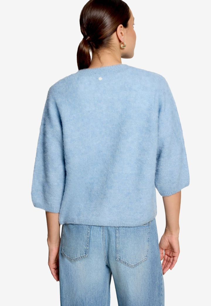 Strickjacke Kurz 3/4 Arm, Ashley Blue Melange 8726 Bild 3