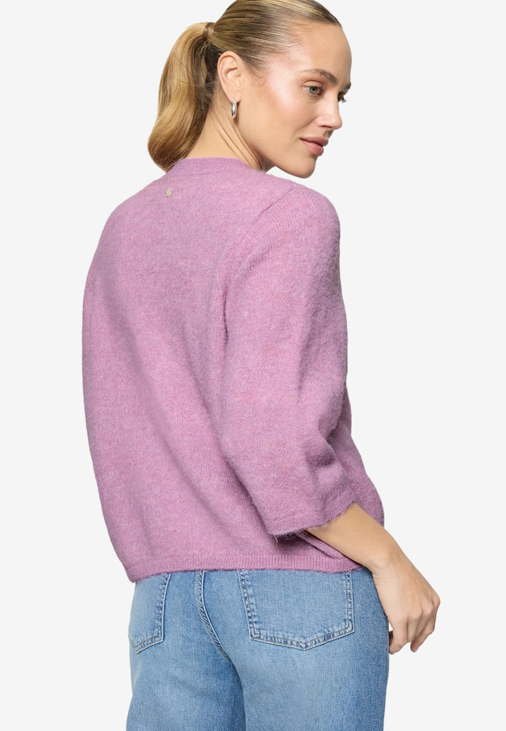 Strickjacke Kurz 3/4 Arm, Lilac Melange 6712 Bild 3