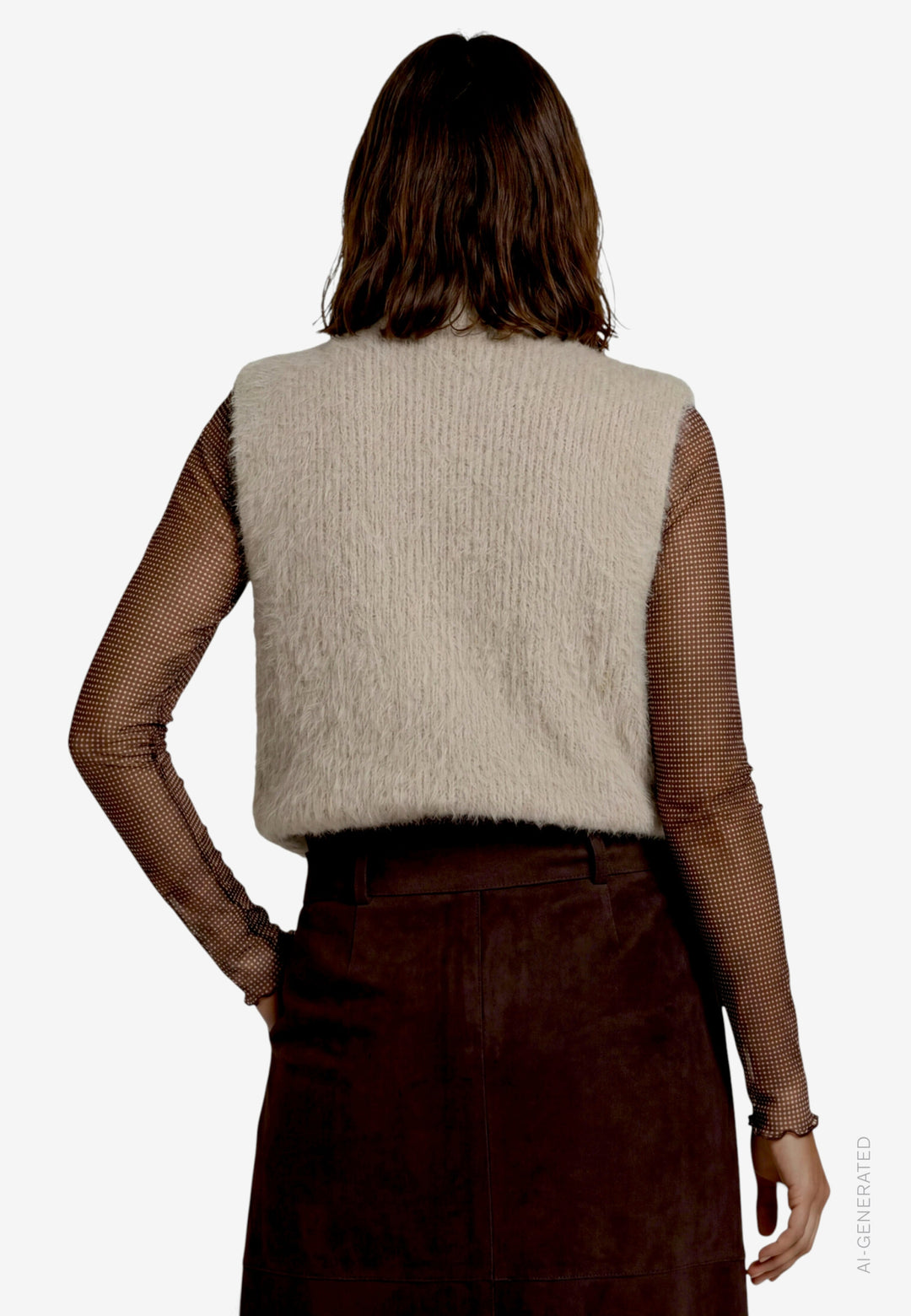 Strickjacke Kurz ohne Arm, Pastel-Cream 7300 Bild 3