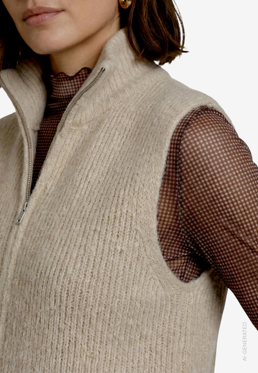 Strickjacke Kurz ohne Arm, Pastel-Cream 7300 Bild 5