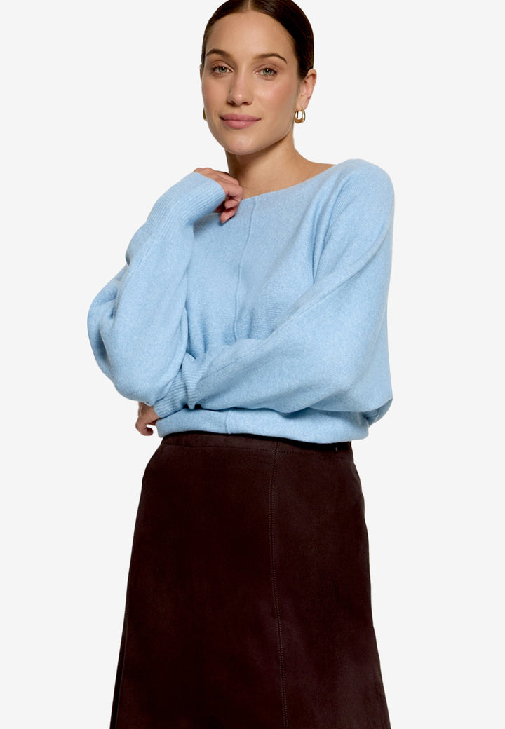 Strickpullover Kurz 1/1 Arm, Ashley Blue Melange 8726 Bild 2