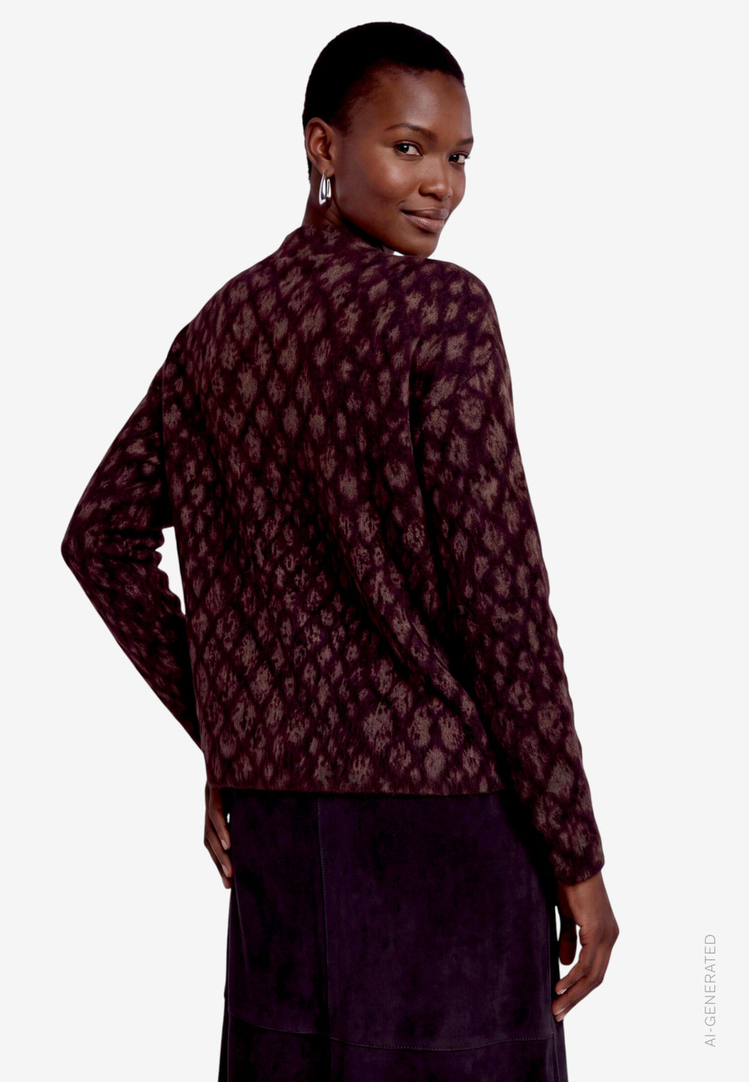 Strickpullover Kurz 1/1 Arm, Black/Brown 9870 Bild 3