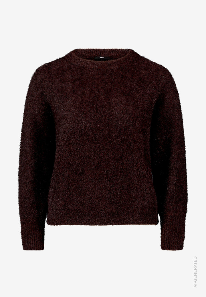 Strickpullover Kurz 1/1 Arm, Black/Brown 9870 Bild 1