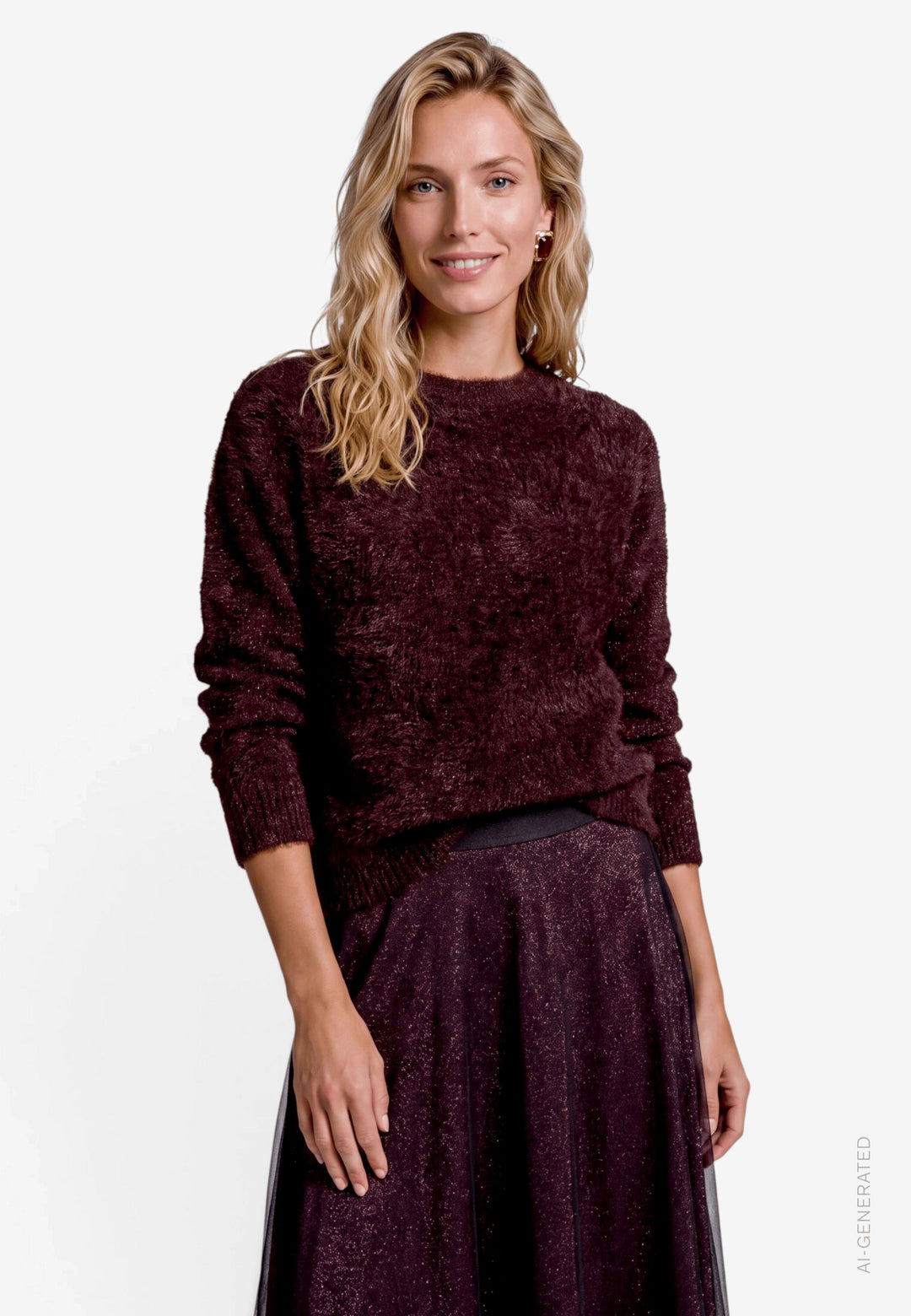 Strickpullover Kurz 1/1 Arm, Black/Brown 9870 Bild 2