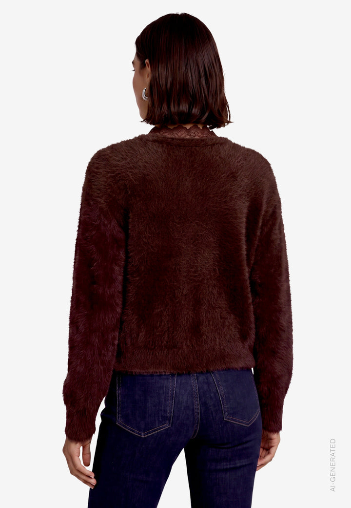 Strickpullover Kurz 1/1 Arm, Chocolate Plum 7416 Bild 3