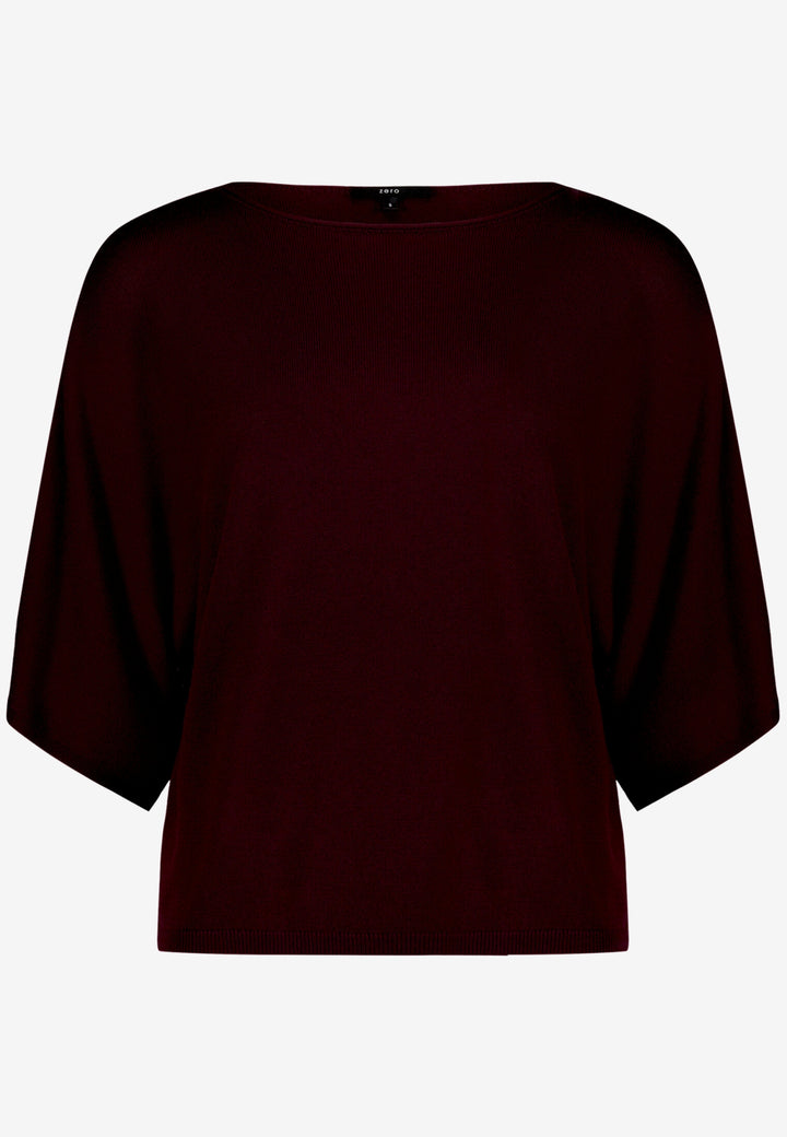 Strickpullover Kurz 1/2 Arm, Dark Aubergine 4685 Bild 1