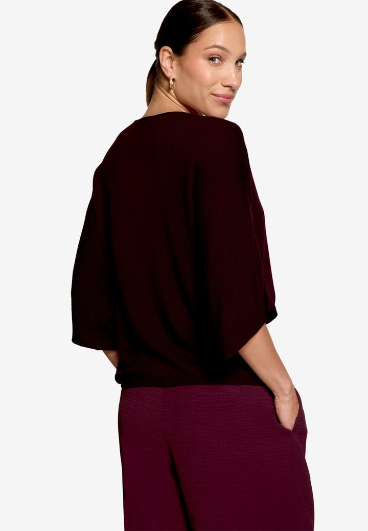 Strickpullover Kurz 1/2 Arm, Dark Aubergine 4685 Bild 2