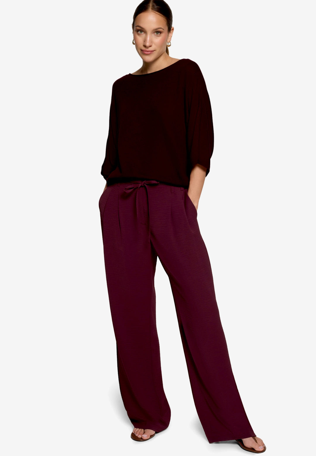 Strickpullover Kurz 1/2 Arm, Dark Aubergine 4685 Bild 3
