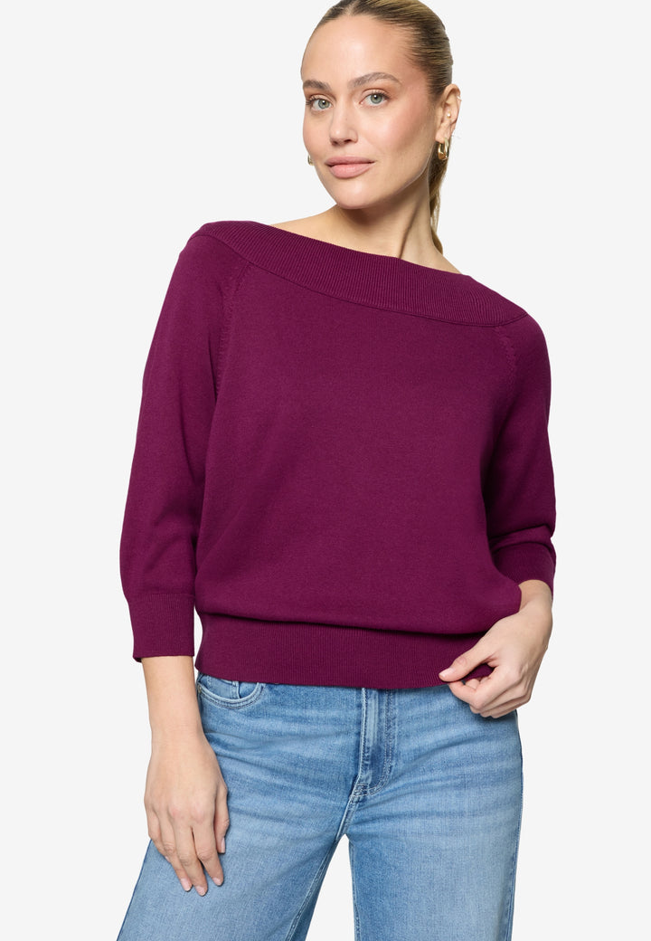 Strickpullover Kurz 3/4 Arm, Magenta Purple 4304 Bild 2