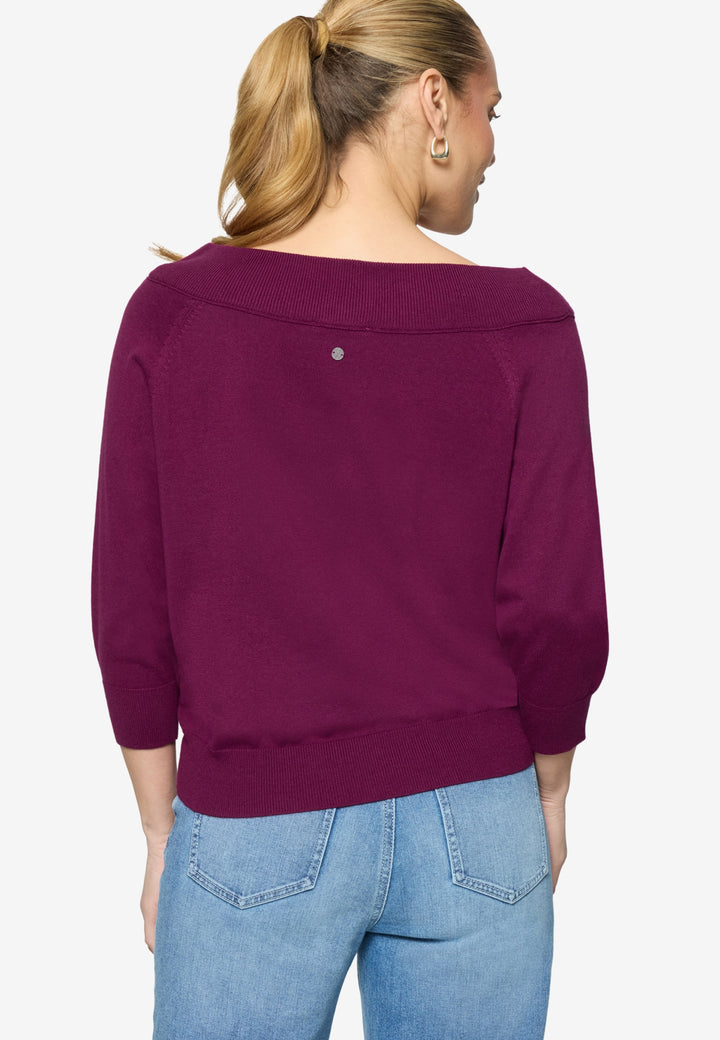 Strickpullover Kurz 3/4 Arm, Magenta Purple 4304 Bild 3