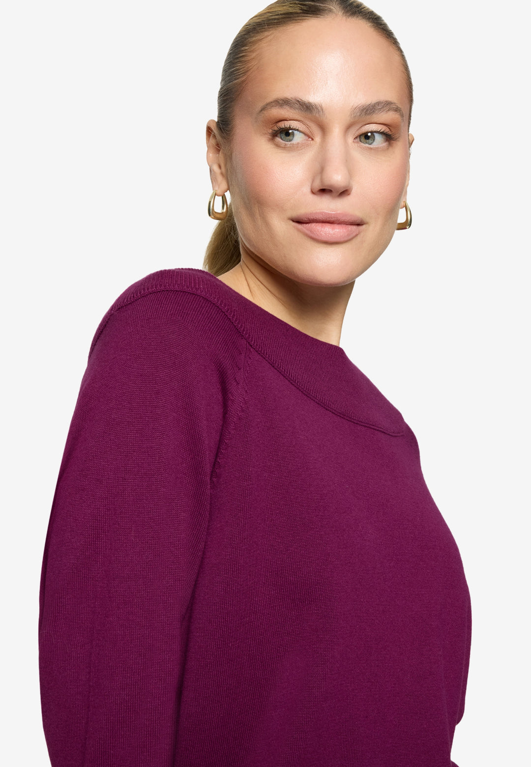 Strickpullover Kurz 3/4 Arm, Magenta Purple 4304 Bild 5