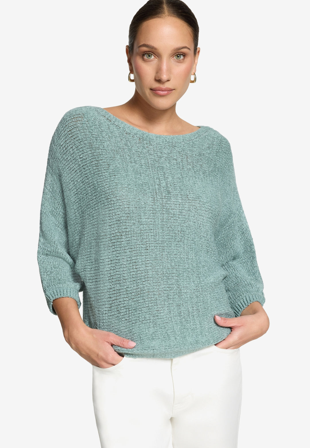 Strickpullover Kurz 3/4 Arm, Silver Blue 9184 Bild 2