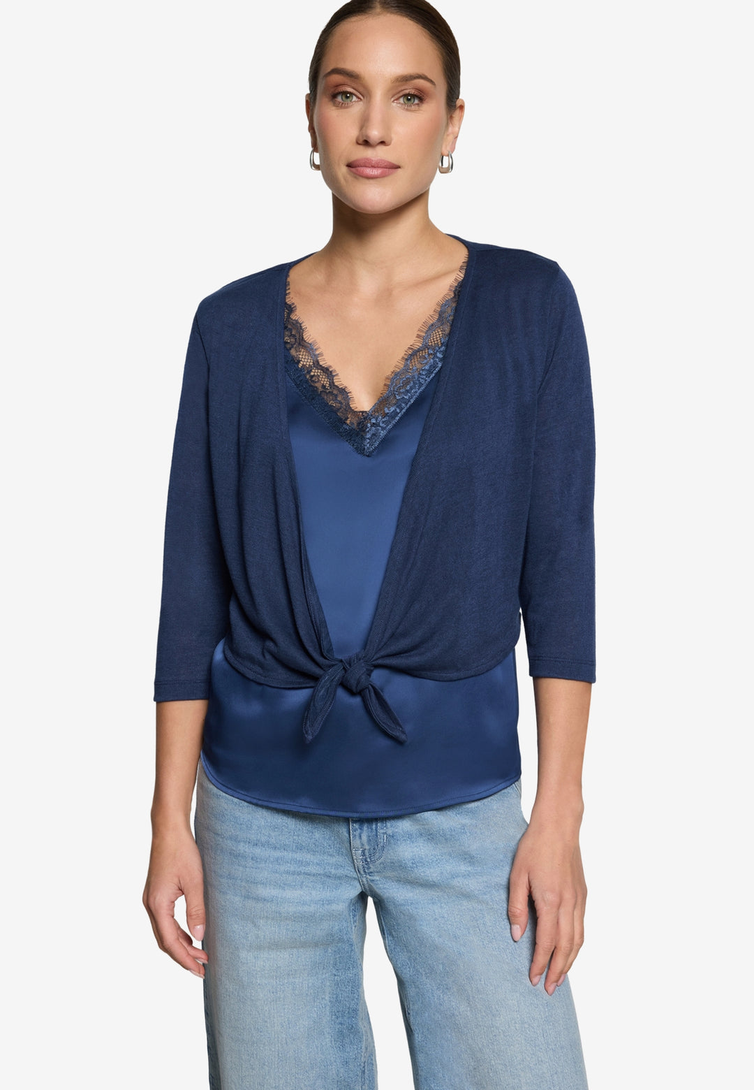 Sweat Jacke Kurz 3/4 Arm, Sargasso Sea 8435 Bild 2