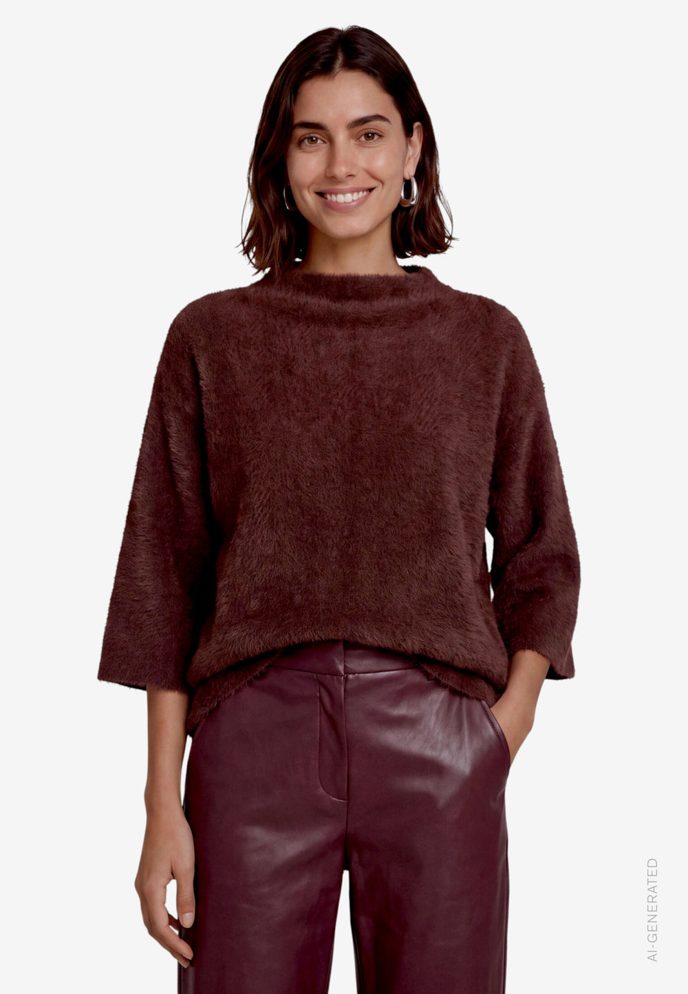 Sweat Kurz 3/4 Arm, Black/Brown 9870 Bild 2