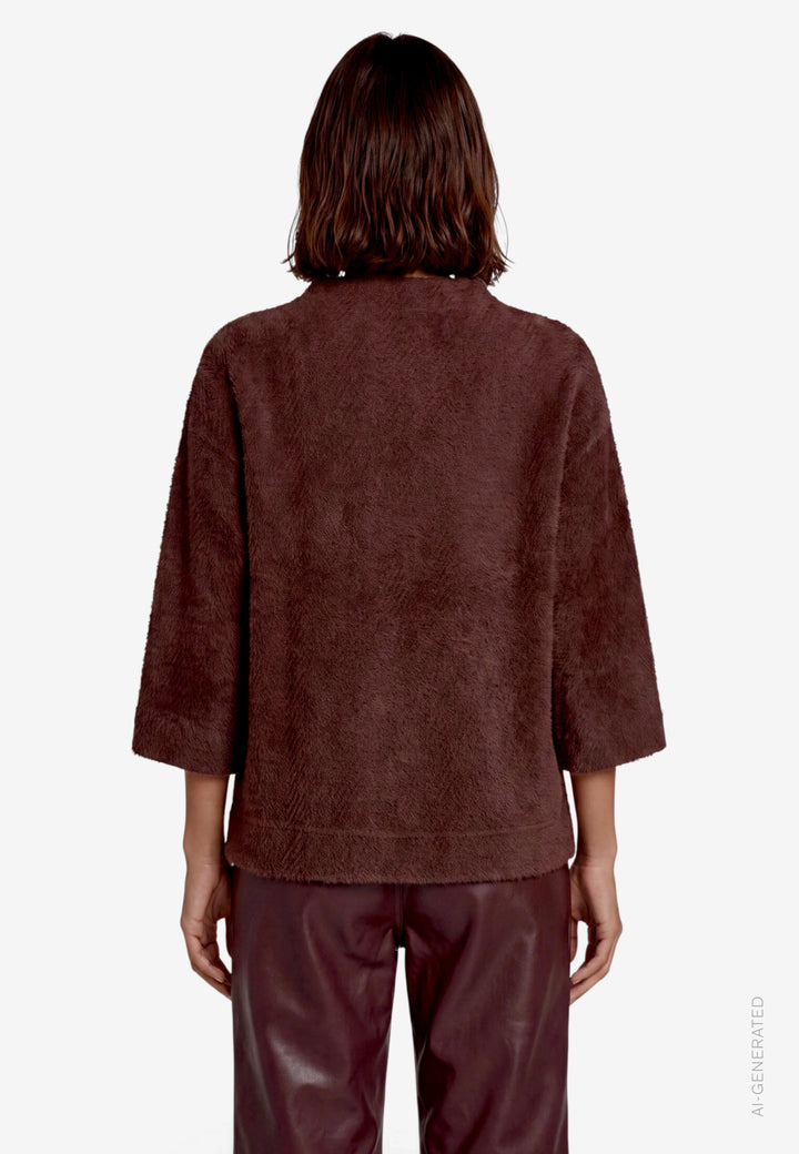 Sweat Kurz 3/4 Arm, Black/Brown 9870 Bild 3